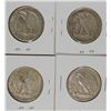 Image 2 : 4 WALKING LIBERTY HALF DOLLARS - 1942, 1943, 1947, 1947-D VF/XF