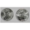Image 1 : 2 - AMERICAN SILVER EAGLE - 2013 & 2015 - BOTH BU
