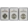 Image 1 : 3 - 1963 FRANKLIN HALF DOLLARS NGC MS64