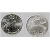 Image 1 : 2 - AMERICAN SILVER EAGLES - 2007 & 2013 - BOTH BU