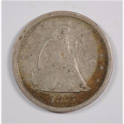 1875-S 20-CENT PIECE, F/VF