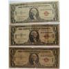 Image 1 : ( 3 ) 1935-A HAWAII WWII ISSUE $1.00 SILVER CERTIFICATES: (1)  & (2) GOOD