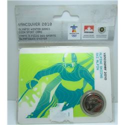 2010 Canada Vancouver Olympics Alpine Skiing Quarter On Collector Card