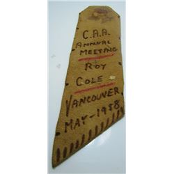 As Found - C.A.A. Annual Meeting Ribbon - May 1958 - Vancouver