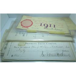 Collection Of Vintage USA Cheques - Late 1800's & Early 1900's