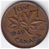 Image 1 : 1949 Canada Small Cent Penny Coin - "A" To Denticle Varient