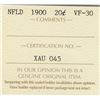 Image 3 : 1900 Newfoundland Canada ICCS Graded Silver 20 Cent Coin - VF-30