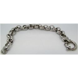 Wide Sterling Silver Rolo Link Bracelet