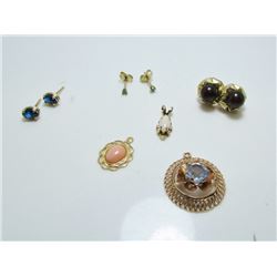 Assortment Of Gold & Gold Plated Earrings & Pendants