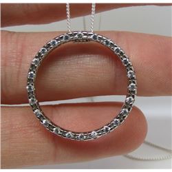 Sterling Silver Floating Eternity Pendant - Cubic Zirconia - 18" Chain