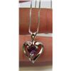 Image 2 : Sterling Silver Amethyst & Diamond Heart Pendant On 18" Chain