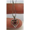 Image 3 : Sterling Silver Amethyst & Diamond Heart Pendant On 18" Chain