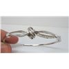 Image 2 : Sterling Silver & Diamond Love Knot & Bangle Set