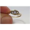 Image 1 : 10 Kt Yellow Gold & Tanzanite 3 Stone Swirl Ring - Size 7