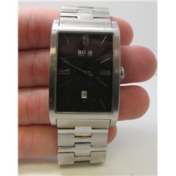 Mens Stainless Steel Hugo Boss Rectangular Face Wrist Watch