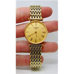 Mens 18 Kt Plated Two Tone Longines La Grande Classique Quartz Watch