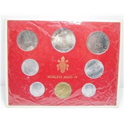 8 Papal Coin Set, Carded - 1966