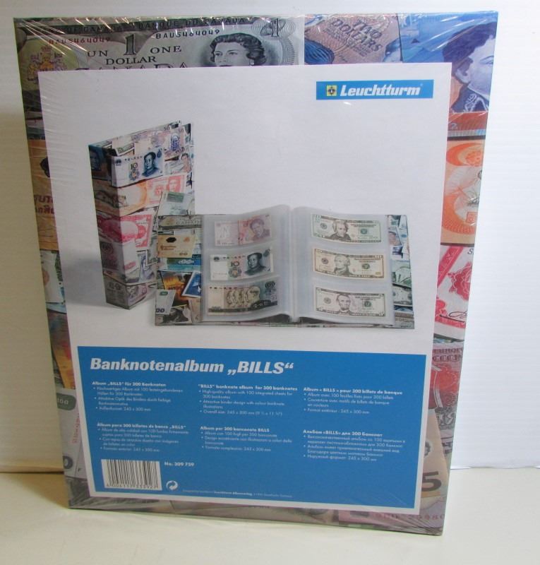 New, Unused Banknote Album - Holds 300 Bank Notes