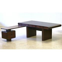 Skrivbord palisander med sidobord, CADO Made in Denmark,H 75, 100x200 resp. H 83, 50x114. SEK 6....