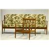 Soffa + 1 par fåtöljer, teak, troligen Grete Jalk, H 73,5, soffa L 207, bricka: France & sön Danm...