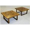Soffbord, 2 stycken, palisander, H 40, skiva 80x80, bricka: France och sön Denmark, mindre repor....