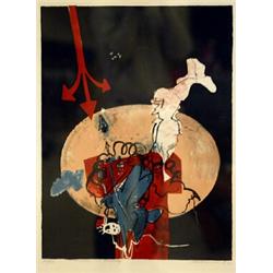 Färglitografi, Olle Svanlund, 64x49, sign. Olle Svanlund "Essay on Liberty" 90/150. SEK 800-1.000...