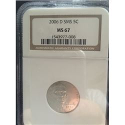 2006 MS67 Jefferson nickel