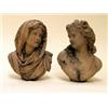 Image 1 : Albert Carrier-Belleuse. A pair of busts emblematic of Summer and Winter, the maidens looking to...