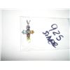 Image 1 : STERLING SILVER CROSS WITH 5 COLORFUL STONES INCLUDING *AMETHYST/CITRINE/BLUE TOPAZ/GARNET/PERIDOT S