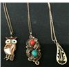 Image 1 : Group of 3 Sterling, Native Necklaces