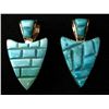 Image 2 : Pair of Turquoise Inlay Pendants