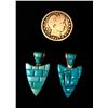 Image 3 : Pair of Turquoise Inlay Pendants