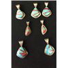 Image 1 : Turquoise and Coral Inlay Pendant Lot