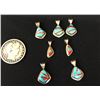 Image 2 : Turquoise and Coral Inlay Pendant Lot