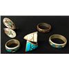 Image 1 : Group of 5 Navajo Inlay Rings