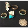 Image 3 : Group of 5 Navajo Inlay Rings