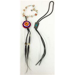 Vintage Navajo Bolo and Beaded Necklace