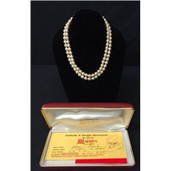 Double-strand Pearl Necklace with Authenticity