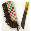 Image 1 : Beaded Knife Sheath with Knife