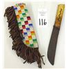 Image 2 : Beaded Knife Sheath with Knife