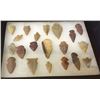 Image 1 : Group of 20 Arrowheads in Shadowbox.