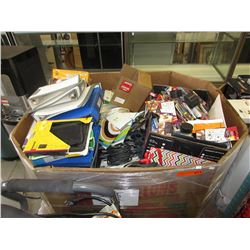 Skid of new gift bags, binders & more