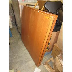 Office whiteboard in wood cabinet