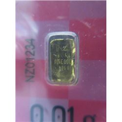 2 Fine Gold Turkish Mint Bars - 0.01 Grams each
