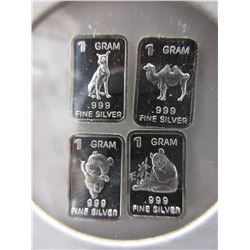 4 Silver Art bars - Various Animal Motifs