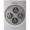 Image 1 : 4 Silver Art rounds - Free Mason Symbol