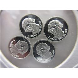 4 Silver Rounds - Skeletonized George Washington