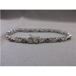 6 CTW Garnet Tennis Bracelet
