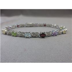 6.5 CTW Multi-Gemstone & Diamond Bracelet