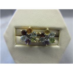 New - Multi-gemstone & Diamond Stud Earrings